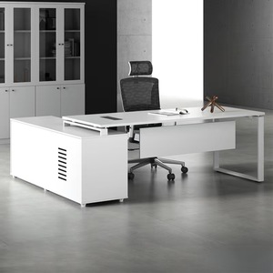 Đơn giản hiện đại màu trắng lớn điều hành bàn ghế thiết lập bền MDF gỗ phong cách quản lý giám sát ông chủ mở rộng Bảng điều chỉnh bàn văn phòng - Product Image 1