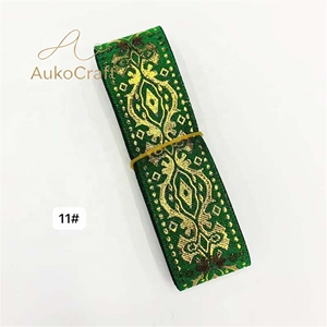 Fita de Renda de Poliéster para Costura DIY de 33mm com Fio Dourado, Renda Étnica, Tecido Jacquard Computadorizado para Cortinas e Acabamentos de Vestuário - Product Image 5
