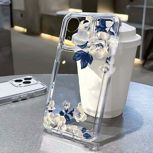 Foglia blu bianco stampa fiore Shockproof spazio TPU custodia per telefono cellulare per <span class=keywords><strong>Iphone</strong></span> 8 X Xr Xs 11 12 13 <span class=keywords><strong>14</strong></span> 15 16 17 Pro Max - Product Image 1