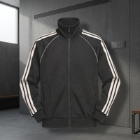 Ensemble de survêtement noir pour homme, respirant, en spandex et nylon, tenue de sport athlétique à fermeture éclair intégrale, collection printemps
