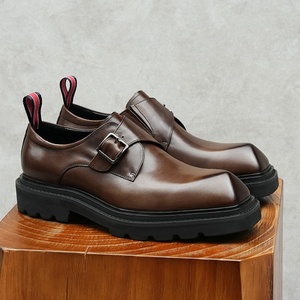 Chaussures en cuir à semelle épaisse pour hommes, style coréen, respirantes, à lacets, rehaussantes, polyvalentes, décontractées et habillées, en cuir véritable pour l'été - Product Image 6