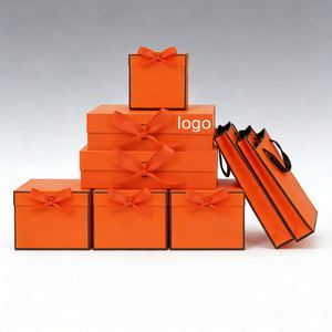 Factory Direct Customizable Free Design Orange UV Coated Paper Tote <b>Bag</b> Glossy Ideal for Luxury <b>Gift</b> Packaging - Product Image 1