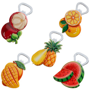 Cute Cartoon <strong>Refrigerator</strong> <strong>Magnet</strong> Beer Opener 3D Resin Watermelon Orange Fruit Magnetic Fridge <strong>Magnets</strong> for Kitchen Decoration - Product Image 2