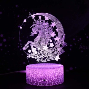 新款可定制 3D ABS 儿童夜灯，带 RGB 16 色遥控，可爱 LED 床头灯，适合儿童房装饰礼物 - Product Image 2