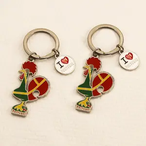 Travelpro Customized Animal Souvenir Key Chain Rooster Designer Keychain Accessories For Portugal Tourism Keyring Souvenirs