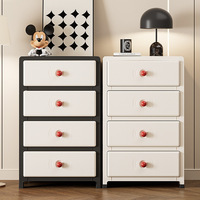 Table de chevet en plastique avec tiroirs de rangement, unité de rangement multi-niveaux pour chambre à coucher, design minimaliste, organisateur domestique