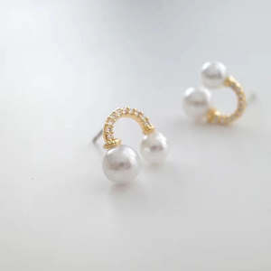 Accesorios de Plata S925 para DIY con Perlas, Soporte Hueco para Pendientes de Doble Perla con Cuentas de 6-7mm, Joyería de Plata 20605 - Product Image 3