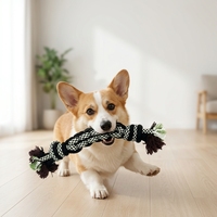Jouets à mâcher en corde de coton et polyester épaissis, faits à la main, avec doubles nœuds pour chiens - Utilisation intérieure/extérieure