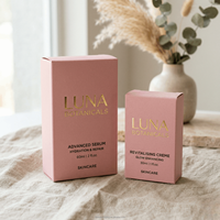 Flacon compte-gouttes pour soin de la peau en papier texturé élégant, boîte cadeau en carton de luxe