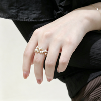 Bagues en argent 925 naturel d'eau douce tressées, bagues tendance pour femmes 925