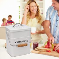 Poubelle à compost de cuisine en métal carrée de 5 L pour l'intérieur, écologique, logo personnalisé, 1000 pièces