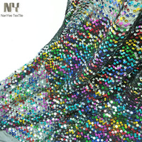 Tissu Nanyee Textile Rainbow Light respirant à 4 voies avec dos en maille et paillettes pour chapeau béret
