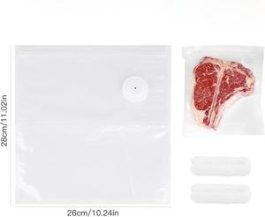 Bolsas de Vacío de Plástico PE Huamaohengchun con Válvula de Aire, 8 Piezas de 10 y 11 Pulgadas, Reutilizables, Libres de BPA, Bolsas Resistentes para Almacenamiento de Alimentos - Product Image 2