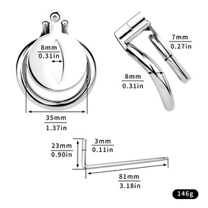 Dispositivo de Castidad Masculino FRRK, Transpirable, Metálico, Plano, con Anillo para Pene y Bloqueo Hexagonal, para Abstinencia, Fetiche, BDSM, Juguetes Sexuales - Product Image 6