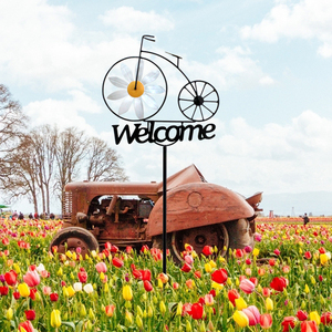 Mot de bienvenue pour la décoration de jardin fer artisanat chrysanthème vélo <span class=keywords><strong>moulin</strong></span> à <span class=keywords><strong>vent</strong></span> plug-in pour la décoration de jardin artisanat en métal pour la décoration intérieure - Product Image 6