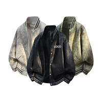 Blouson de baseball pour homme en polyester 100% imperméable et coupe-vent, col montant, style streetwear décontracté, grandes tailles, printemps, personnalisable ODM, tie-dye