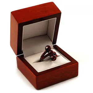 SUNDO复古戒指盒个人定制标志订婚婚礼奢华胡桃木戒指盒