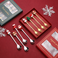 Fournitures de décoration de Noël, boîte cadeau, ensemble de couverts de Noël, cuillère, fourchette, ensemble cadeau pour étudiants