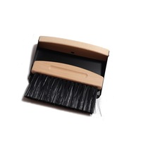 Mini pelle à poussière boisée Portable et ensemble de brosses Table de bureau petite brosse de nettoyage de pelle à poussière en métal balayeuse de Table naturelle Combo