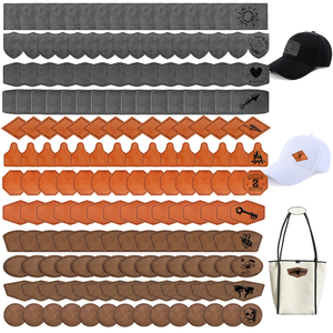 Parche de sombrero de <span class=keywords><strong>polipiel</strong></span> en blanco con parches adhesivos para sombrero de cuero, hierro rústico para reparación de tela, costura, grabado láser, manualidades DIY - Product Image 1