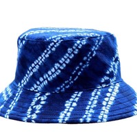 Sombrero de Pescador Teñido a Mano, 100% Algodón, Ala Ancha, UPF50, Teñido con Tintes Vegetales, Estilo Étnico Retro, Unisex