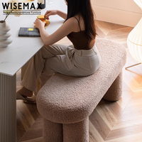 WISEMAX FURNITURE Banc de bout de lit au design moderne, chaise longue ottoman en tissu pour salon