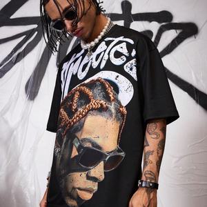 T-shirt Homme Oversize Personnalisé avec Logo Imprimé DTG, Style Street Hip-Hop Vintage Délavé et Vieilli, 100% Coton, Coupe Boxy Courte, Col Rond - Product Image 2