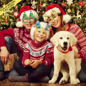 Lunettes de Noël scintillantes, montures de lunettes de fête, accessoires de décoration de Noël pour les fêtes de Noël et du Nouvel An, cadeaux de fête - Product Image 1