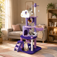 Arbre à chat de luxe multi-niveaux en peluche, design Nuage Céleste, avec poteaux à gratter en sisal, tour d'intérieur pour chatons