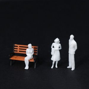 Figure Umane in Miniatura in Plastica Bianca Non Dipinta per Modellismo Architettonico Fai-da-Te - Product Image 3
