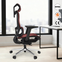 Chaise de bureau ergonomique en maille avec dossier lombaire, pivotante, réglable en hauteur, accoudoirs et appui-tête, pour bureau, ordinateur, étude, salle de conférence