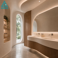 Comptoir de présentation moderne pour salon de coiffure et d'esthétique, solution de mobilier de magasin sur mesure pour salon de coiffure, barbier et studio de beauté