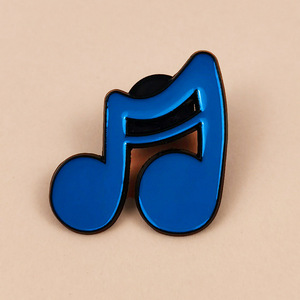 Broche de mode série musicale de dessins animés avec un design unique de note de musique bleue, badge métallique polyvalent pour la décoration de sac à dos - Product Image 2