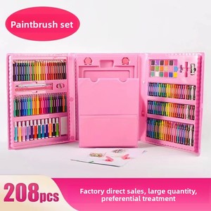 Set di <span class=keywords><strong>208</strong></span> Pennarelli Acquerellabili, 150 Pennelli, Regalo per la Festa dei Bambini, Cancelleria per Pittura, Penne Colorate, Pennarelli all'Ingrosso - Product Image 2