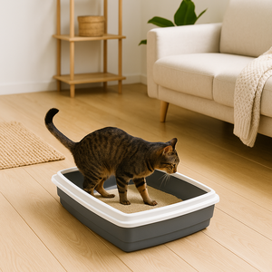 Bac à litière pour chat en plastique facile à nettoyer, fabriqué en Italie, avec accessoires - Product Image 1