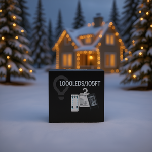 Luces navideñas impermeables para exteriores de 105 pies, 1000 LED, 8 modos, cortina de luces, con temporizador, función de memoria, para fiestas, bodas y celebraciones. - Product Image 2