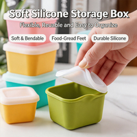 Vente flash - Contenant alimentaire miniature en silicone carré, coloré, anti-fuite, compatible micro-ondes, lave-vaisselle et four, approuvé par la FDA