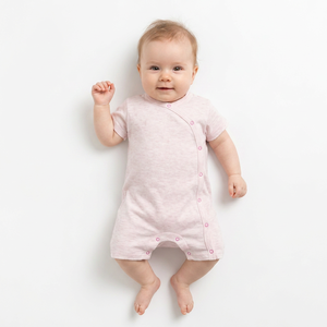 Combinaison bébé en coton biologique et fibre de bambou, certifiée GOTS, teinte Pantone, couleur personnalisée, écologique et respirante, vente en gros - Product Image 1