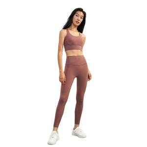 Leggings athlétiques de haute qualité pour femmes pantalons de Yoga serrés entraînement de Fitness course taille élastique vêtements de sport extensibles solides - Product Image 3