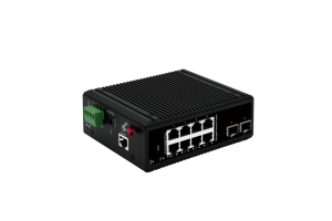 Managed Industrial Switch 8x1000Mbps RJ45 2xSFP Fiber Ports 24V DC Metal Din Rail Mount Web Managed L2 Enterprise Switch - Product Image 2