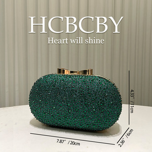 Elegant Emerald <strong>Green</strong> Crystal <strong>Clutch</strong> <strong>Bag</strong> Stylish Women's Evening Purse <strong>for</strong> Party <strong>Wedding</strong> &amp; Formal Events - Product Image 6