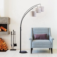 Lampadaire à trois têtes en Arc de poisson à bras Long/lumière pour salon/hôtel/restaurant