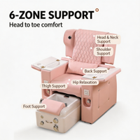 Fauteuil de pédicure électrique de luxe 4-en-1 avec haut-parleur Bluetooth et massage, bassin coulissant peu encombrant pour salon haut de gamme