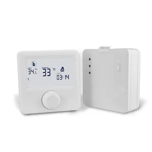 Atacado termostato rotativo-Controle rotativo hy06rf sem fio, termostato inteligente wifi controlador de temperatura termostato para caldeira a gás funciona