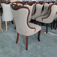 Chaise de salle à manger contemporaine en cuir coloré, fabriquée en Chine, avec pieds en bois, sans accoudoirs, meubles d'appoint pour la maison, pour villa