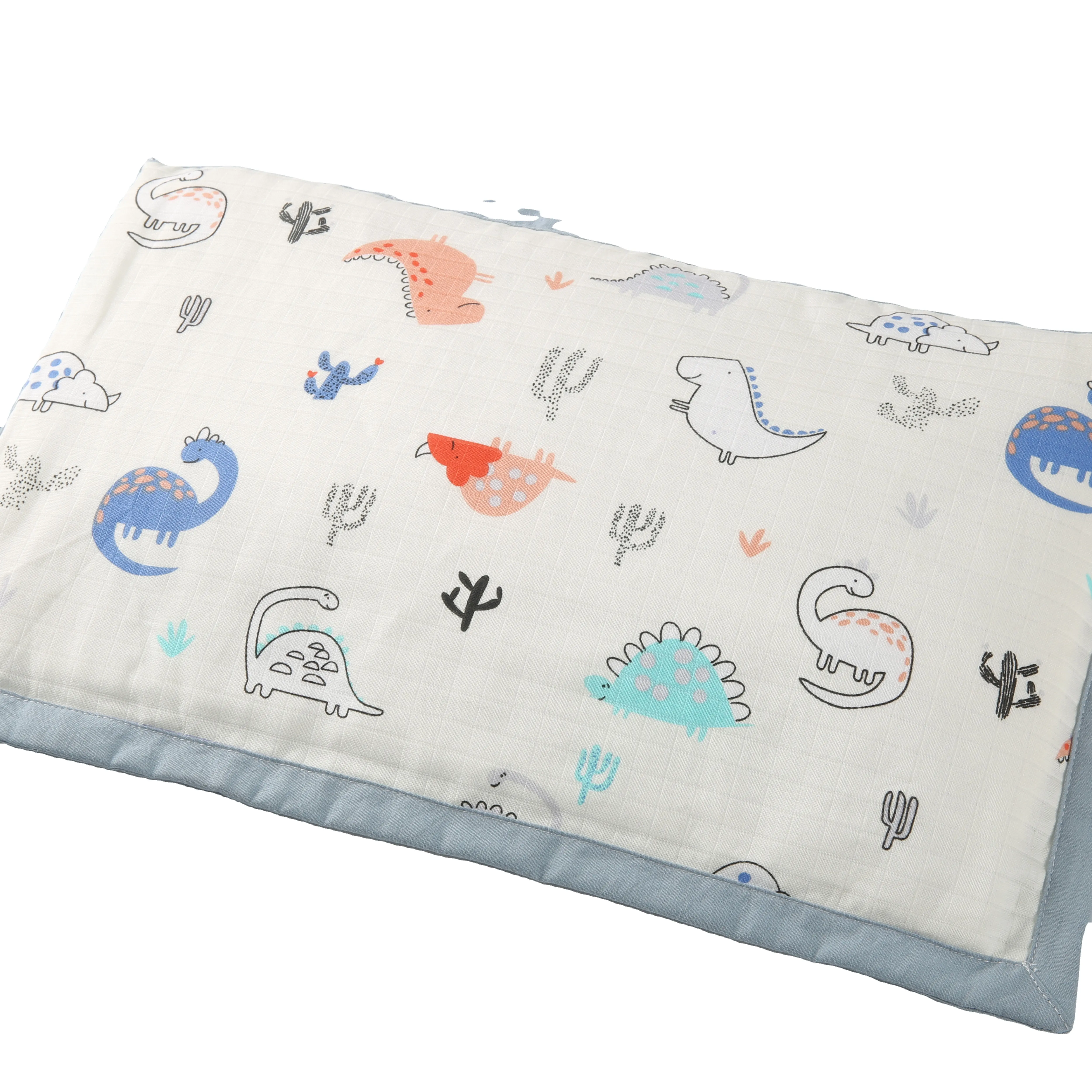 かわいい漫画の色のモスリン枕カバー赤ちゃん枕と天然そば充填枕