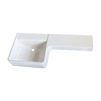 Plan de toilette en forme de P, lisse et étanche, avec surface sans joint résistante à la corrosion, facile à nettoyer, pour petite salle de bain