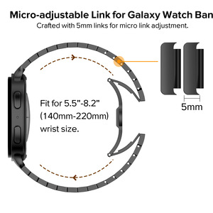 Premium Titanium Alloy Watch Band for Samsung Galaxy Watch 8 44 40mm No <b>Gaps</b> Bamboo Joint Stainless Steel Strap Butterfly Clasp - Product Image 3