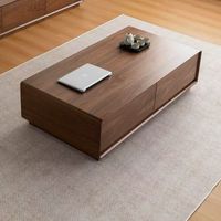 Table basse en bois massif style crème nordique, table basse moderne minimaliste pour petit appartement, salon
