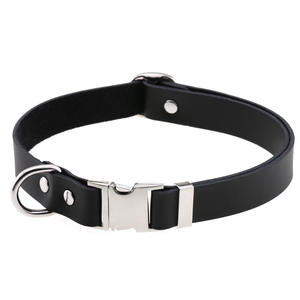 <span class=keywords><strong>Collar</strong></span> de perro ajustable de gama alta marrón negro de cuero de vaca de lujo con hebilla de Metal - Product Image 6